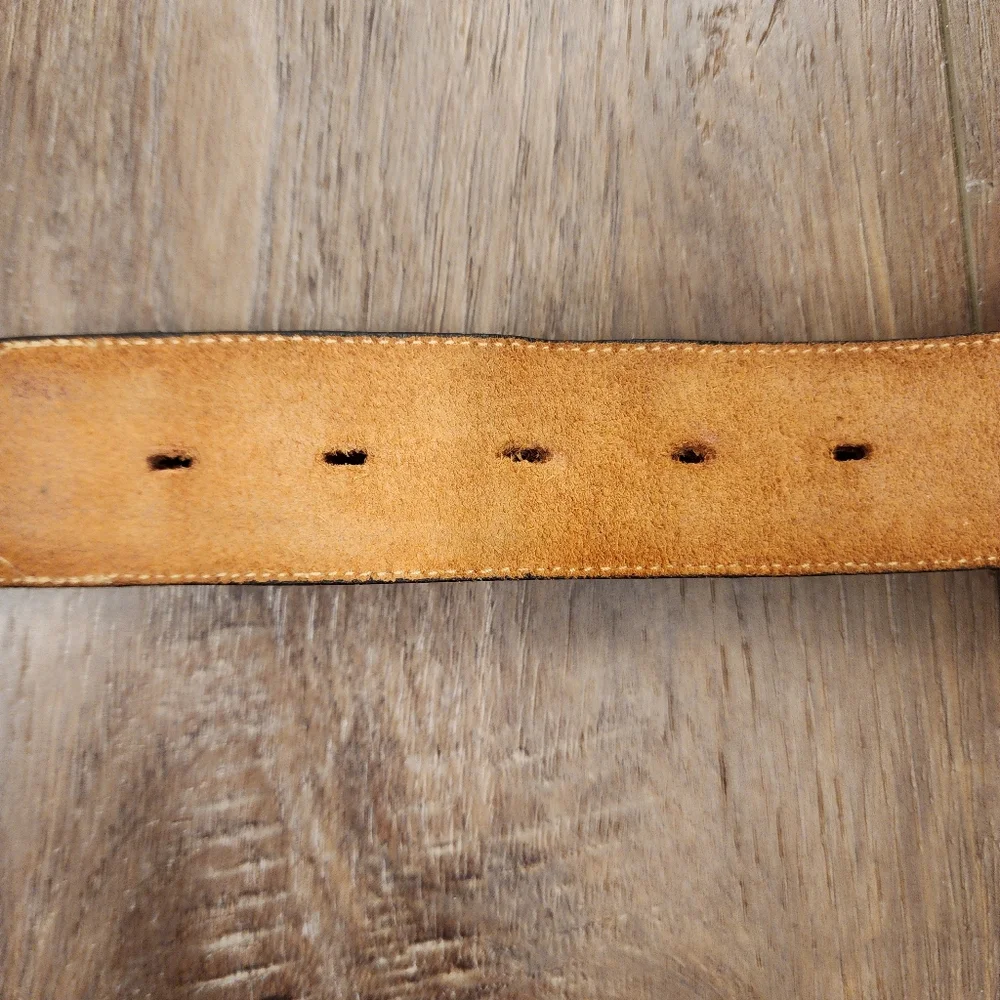Leegin Silver Creek Billet Overlay Western Belt Leather Made in USA size 40